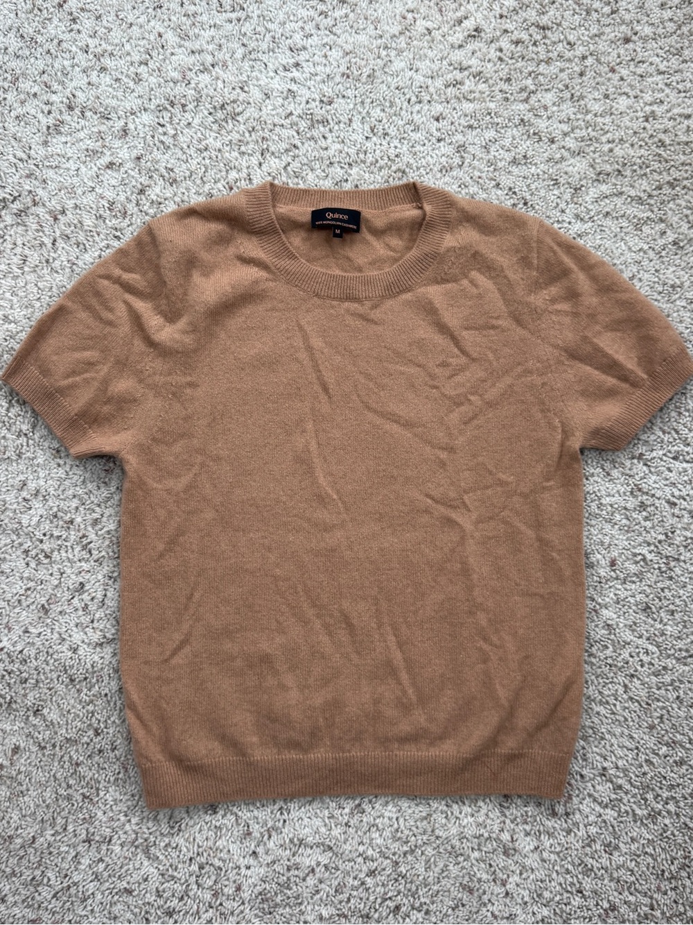 Quince Women’s Short-Sleeve 100% Cashmere Sweater - Camel